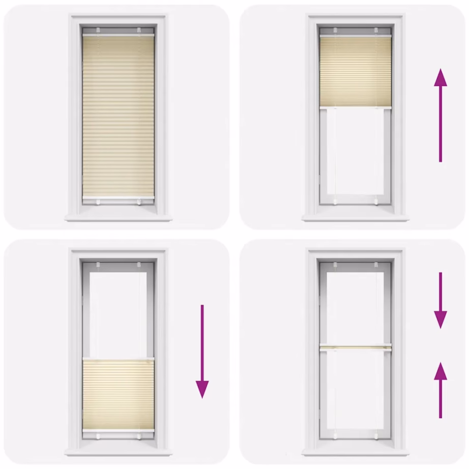 Plisseeritud ruloo, kreemjasvalge, 55 x 150 cm, 100% polüester – 5