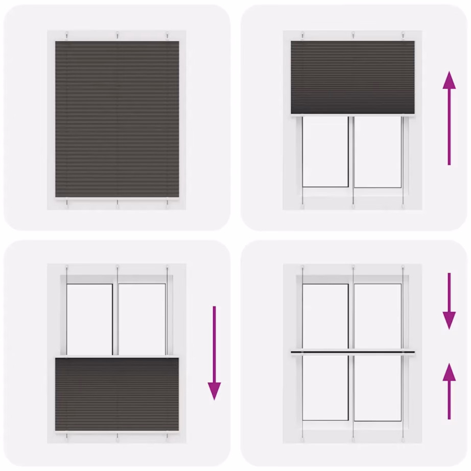 Plisseeritud ruloo must, 110 x 100 cm, kahe paigaldusviisiga – 7