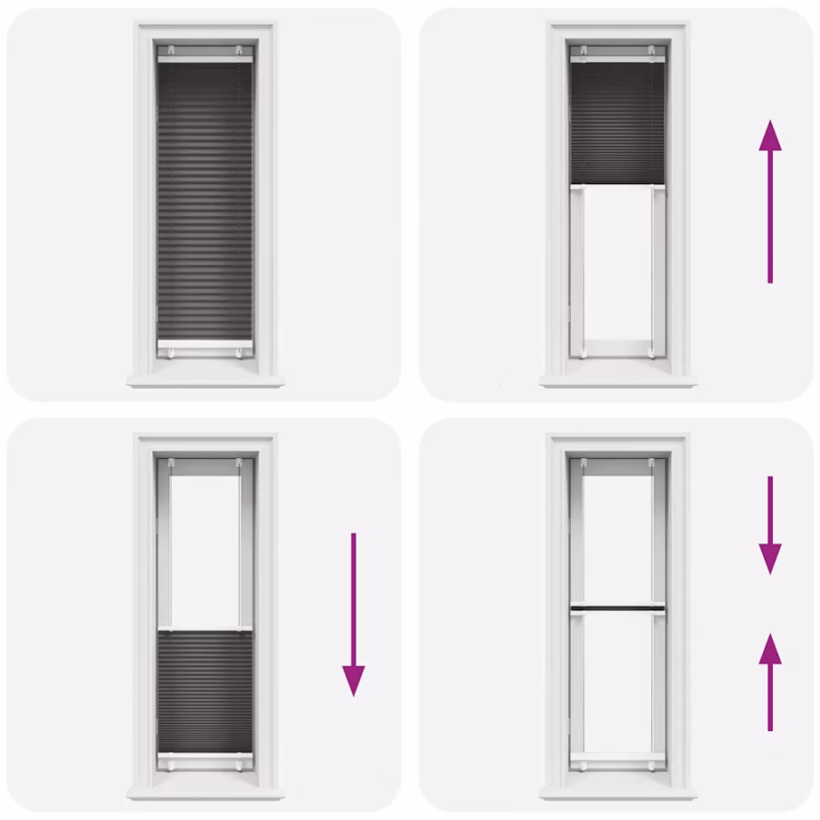 Plisseeritud ruloo privaatsuse ja päikesekaitsega, must, 45 x 150 cm, polüester – 7