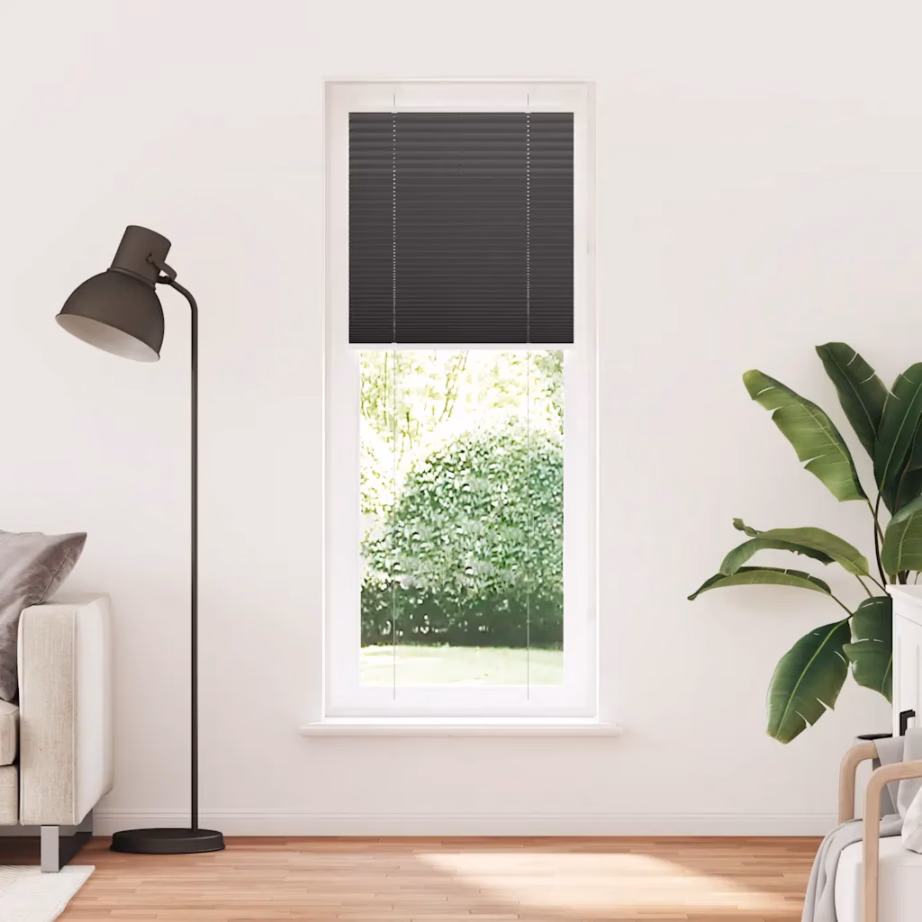 Plisseeritud ruloo, must, 70 x 200 cm, kanga laius 69,4 cm, 100% polüester – 2