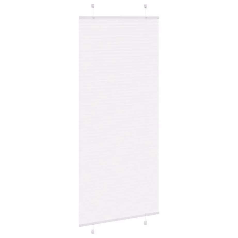 Valge plisseeritud ruloo privaatsuseks, 100 x 200 cm, 100% polüester, kahe paigaldusviisiga – 4