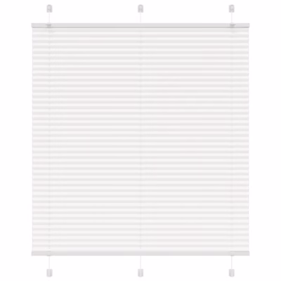 Plisseeritud ruloo valge 120 x 100 cm kahe paigaldusviisiga