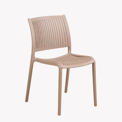 Polüpropüleenist söögitool Manzano, virnastatav, taupe toonis