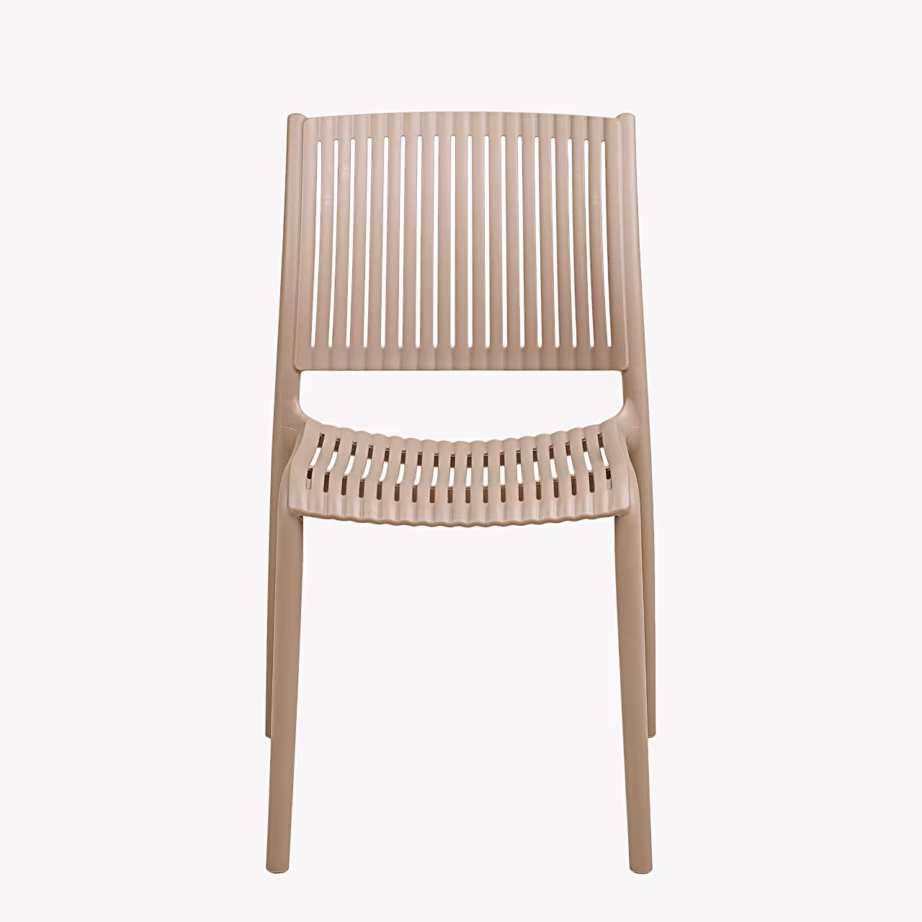 Polüpropüleenist söögitool Manzano, virnastatav, taupe toonis – 3