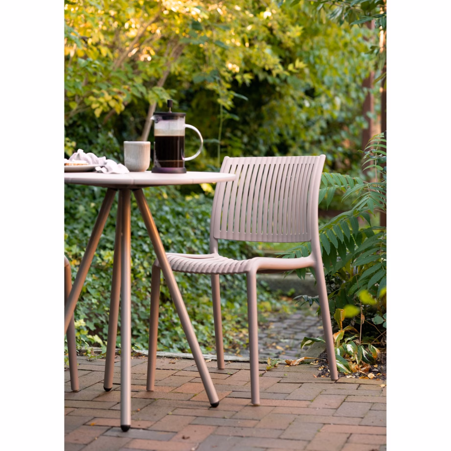 Polüpropüleenist söögitool Manzano, virnastatav, taupe toonis – 4