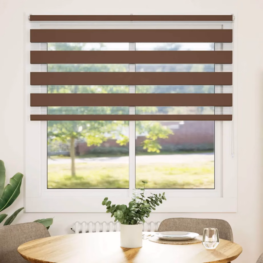 Pruun sebra ruloo, päev-öö, 145 x 150 cm, polüester – 2