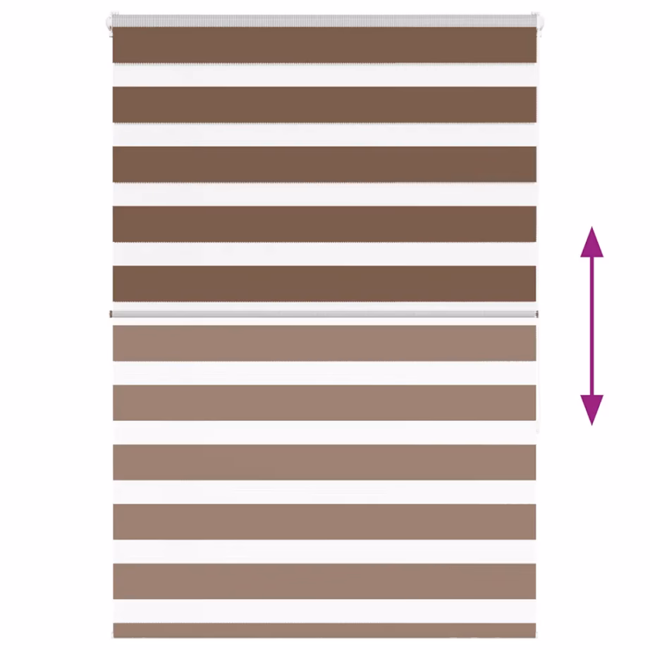 Triibuline sebra ruloo, pruun, 95 x 150 cm, kanga laius 90,9 cm, 100% polüester – 5