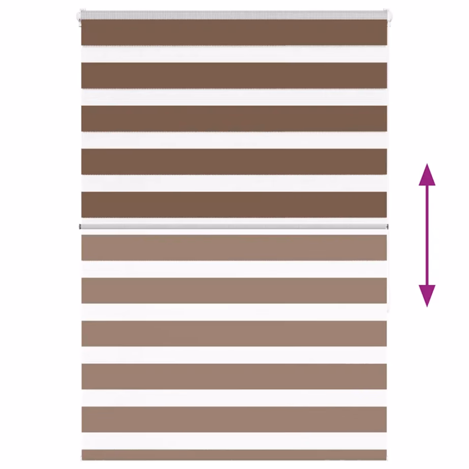 Pruun triibuline sebraruloo 100 x 150 cm, 100% polüester – 5