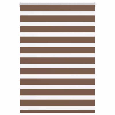 Pruun sebraruloo triibuline ketiühendusega, 110 x 150 cm, 100% polüester, alumiiniumsiiniga