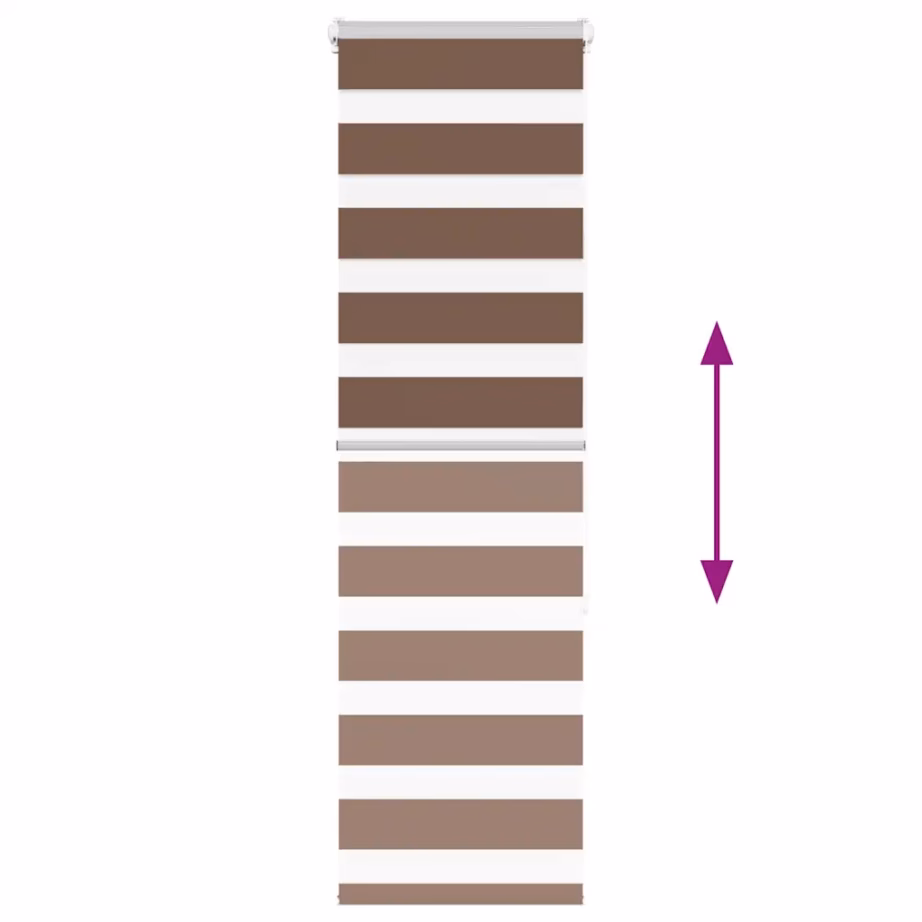 Triibuline sebraruloo pruun, 50 x 150 cm, 100% polüester, kettmehhanismiga – 5