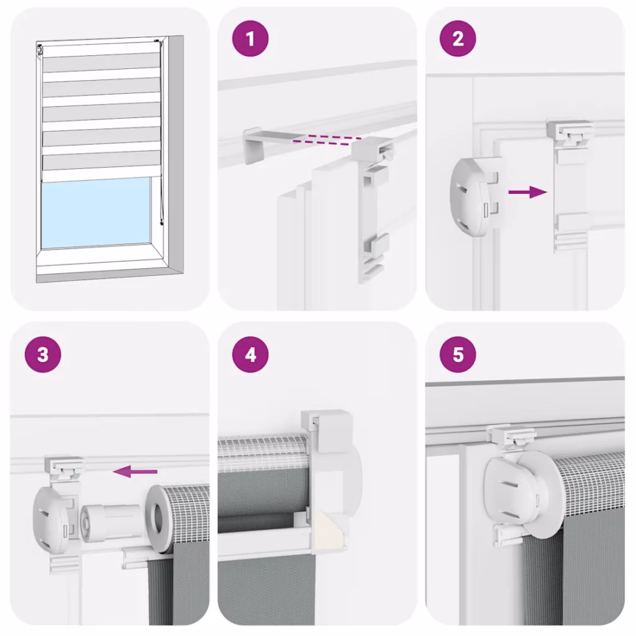Triibuline sebraruloo pruun, 50 x 150 cm, 100% polüester, kettmehhanismiga – 6