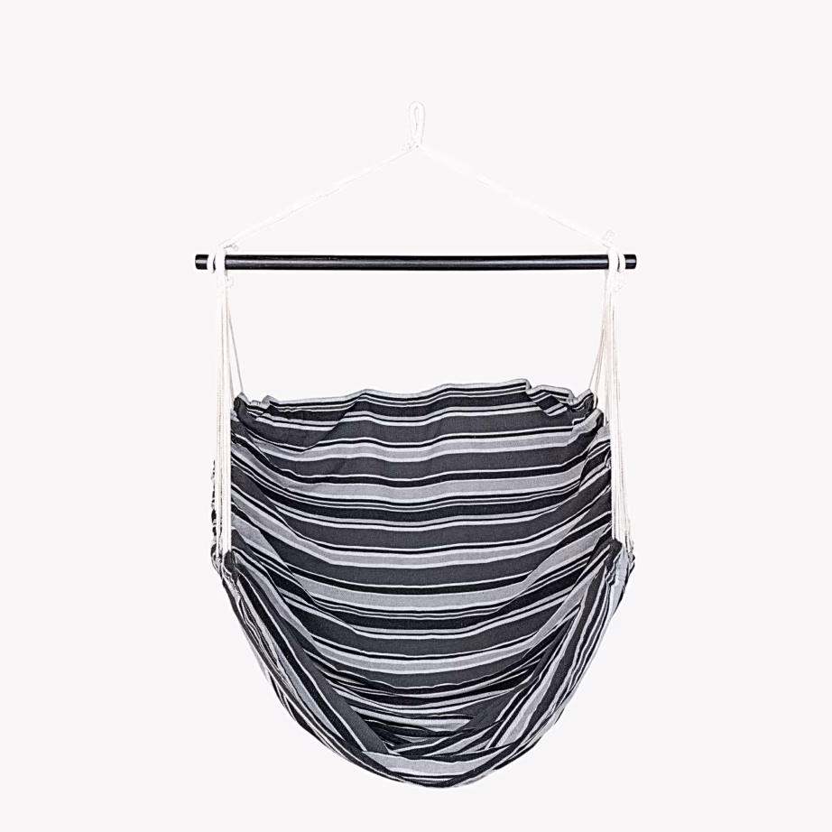 Puuvillasegukangast ripptool lehisepuidust raamiga Lamia, must/hall/valge – 3