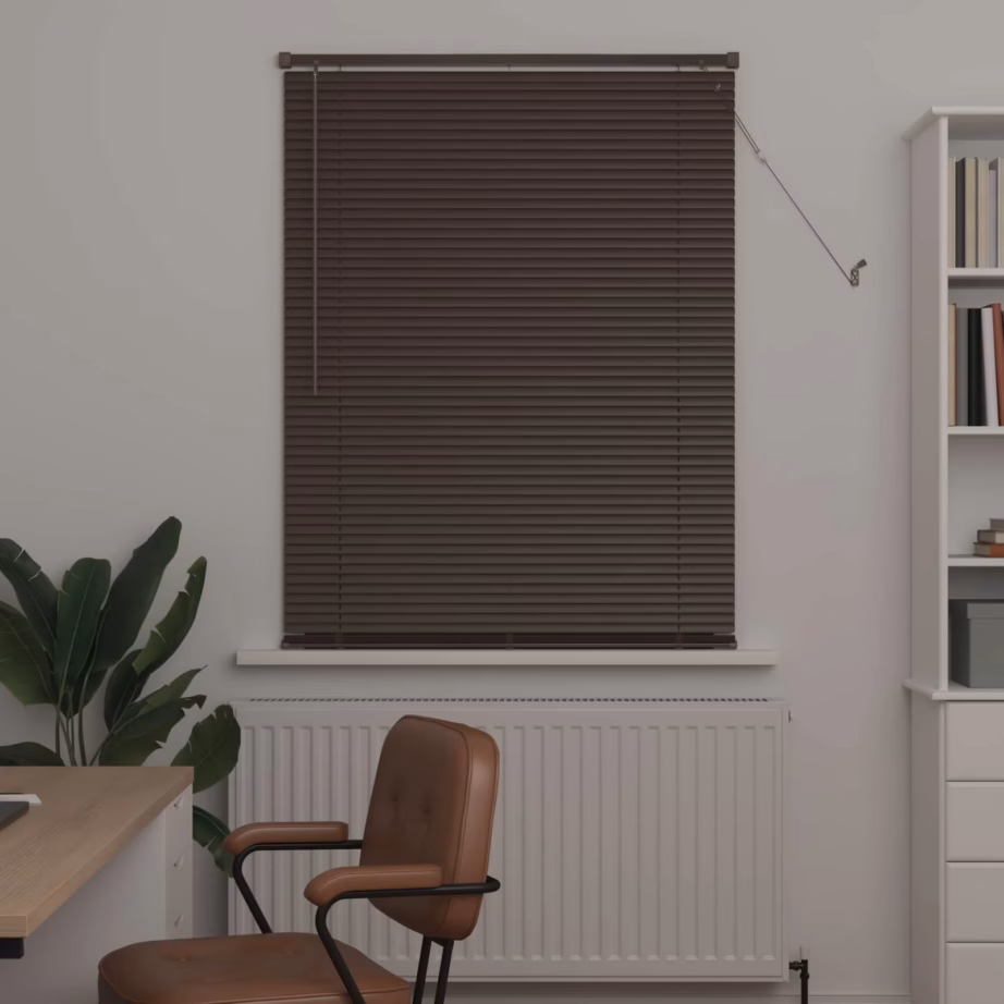 Reguleeritav PVC Veneetsia ruloo, tumepruun mustriga, 150 x 70 cm - 3