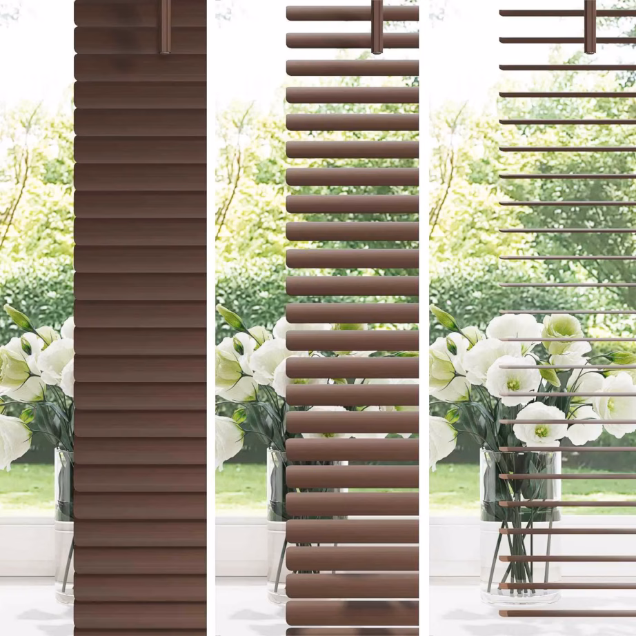 Reguleeritav PVC Veneetsia ruloo, tumepruun mustriga, 150 x 70 cm - 4