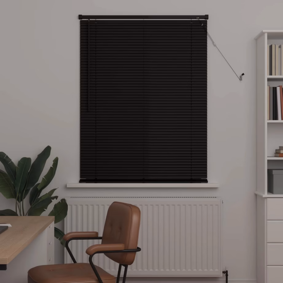 Reguleeritav PVC ribakardin aknale, must, 150 x 100 cm - 3