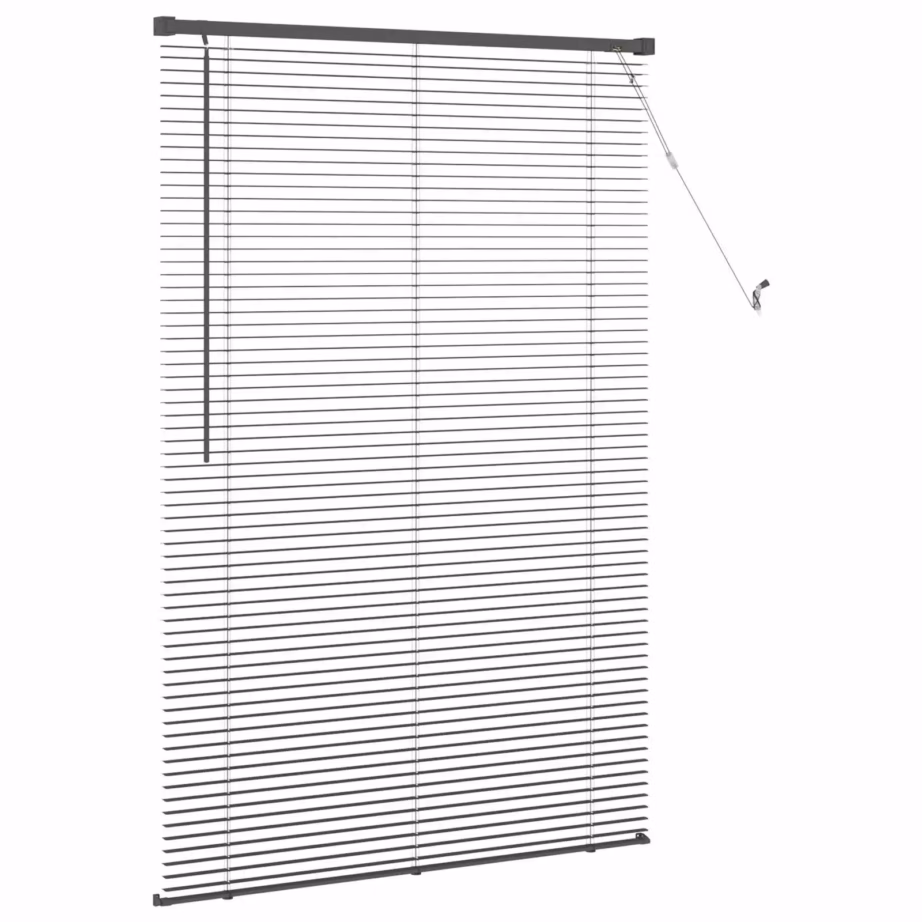 Reguleeritav PVC ribakardin aknale, must, 150 x 100 cm - 5