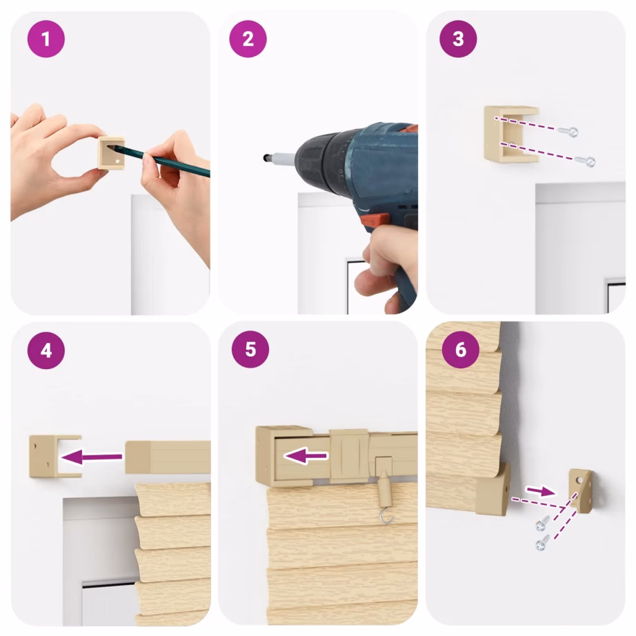 Reguleeritav PVC veneetsia ruloo, helepruun mustriga, 150 x 40 cm – 13