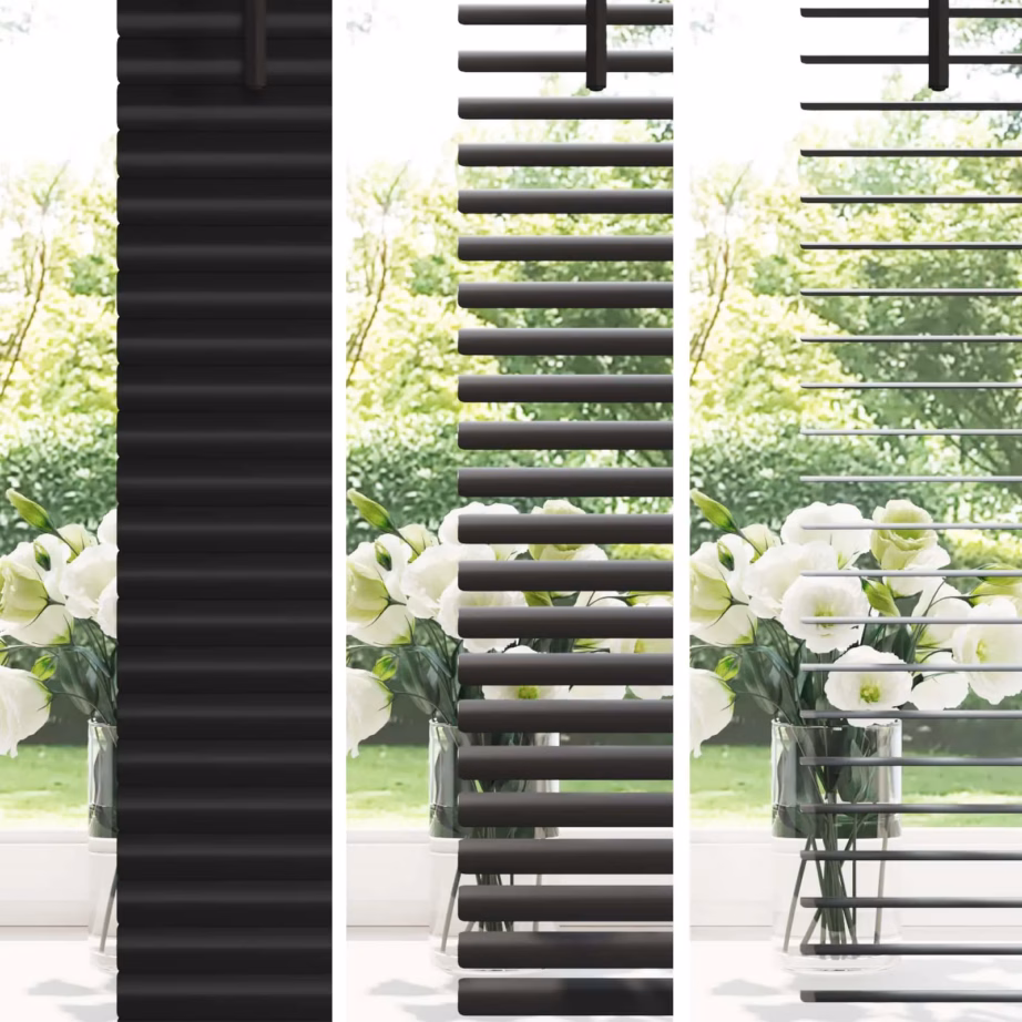 Reguleeritav Veneetsia ruloo, must PVC, 213 x 160 cm - 4