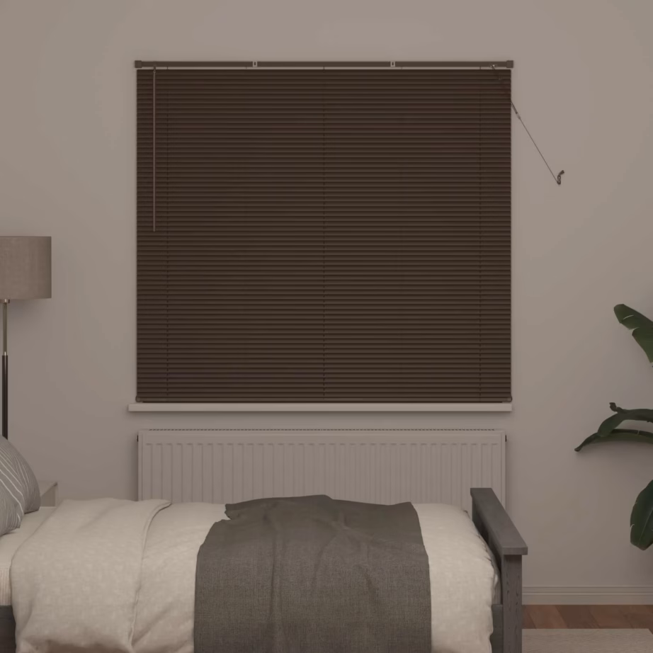 Veneetsia ruloo, reguleeritav tumepruun mustriga PVC, 150 x 150 cm - 3