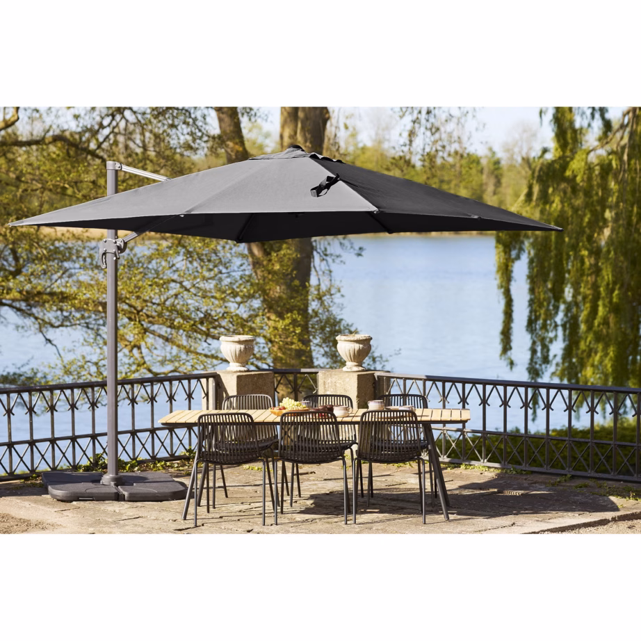 Ripp-päikesevari alumiiniumraami ja jalaga Baza 295×295 cm, must – 2