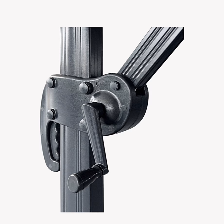 Ripp-päikesevari alumiiniumraami ja jalaga Baza 295×295 cm, must – 7