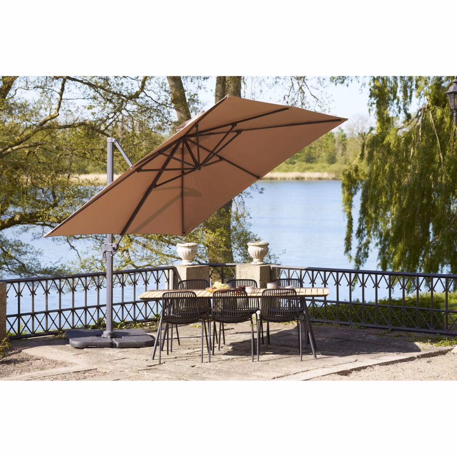 Rippuv päikesevari alumiiniumvarrega ja jalusega 295×295 cm – 5