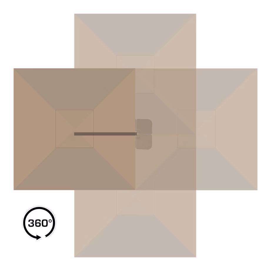 Rippuv päikesevari alumiiniumvarrega ja jalusega 295×295 cm – 8