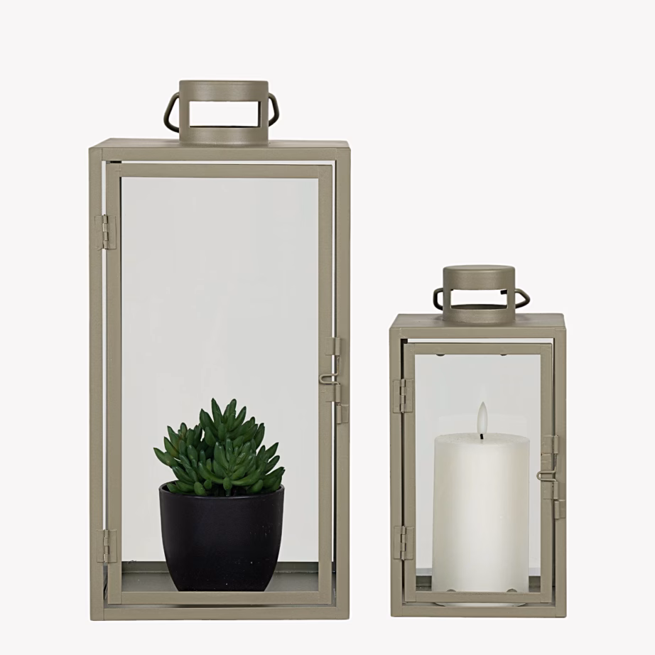 Roheline metallist ja klaasist aialaternate komplekt Corfu, 2 tk – 3