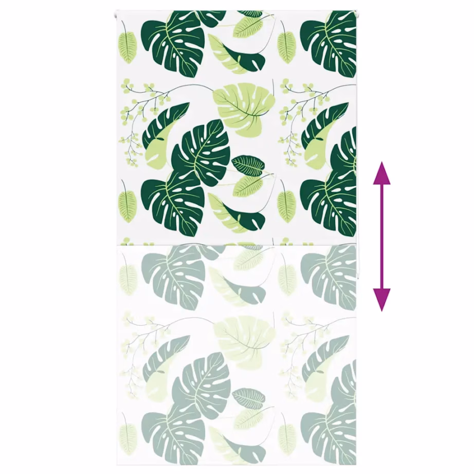 Veekindel duširuloo roheliste lehtede mustriga, PEVA, 130 x 240 cm – 5