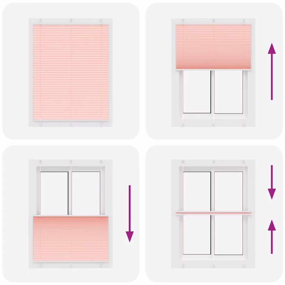 Roosa plisseeritud ruloo privaatsuseks, 105 x 150 cm, 100% polüester – 7