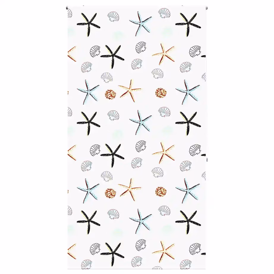 Ruloo-tüüpi dušikardin, veekindel PEVA, mereteemaline muster, 130 x 240 cm – 4