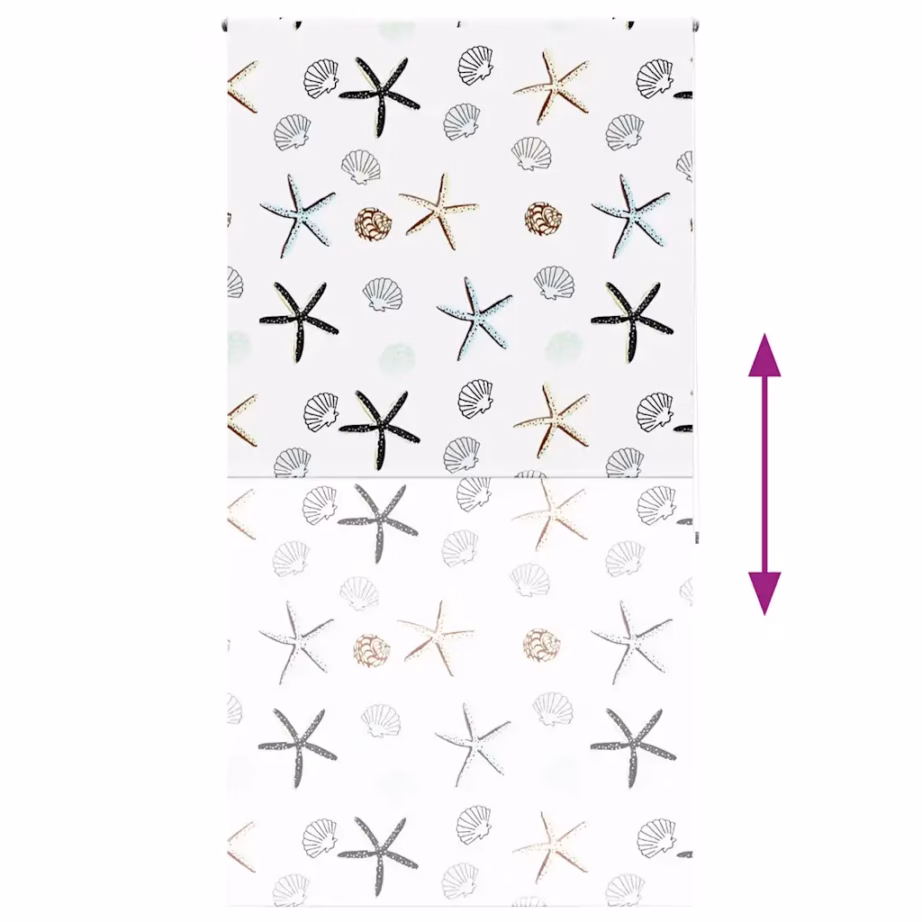 Ruloo-tüüpi dušikardin, veekindel PEVA, mereteemaline muster, 130 x 240 cm – 6