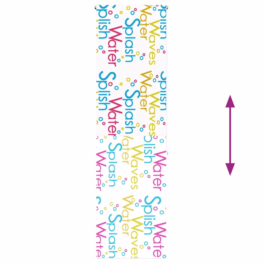 Ruloo-tüüpi dušikardin Splash mustriga, veekindel PEVA, 70 x 240 cm – 5