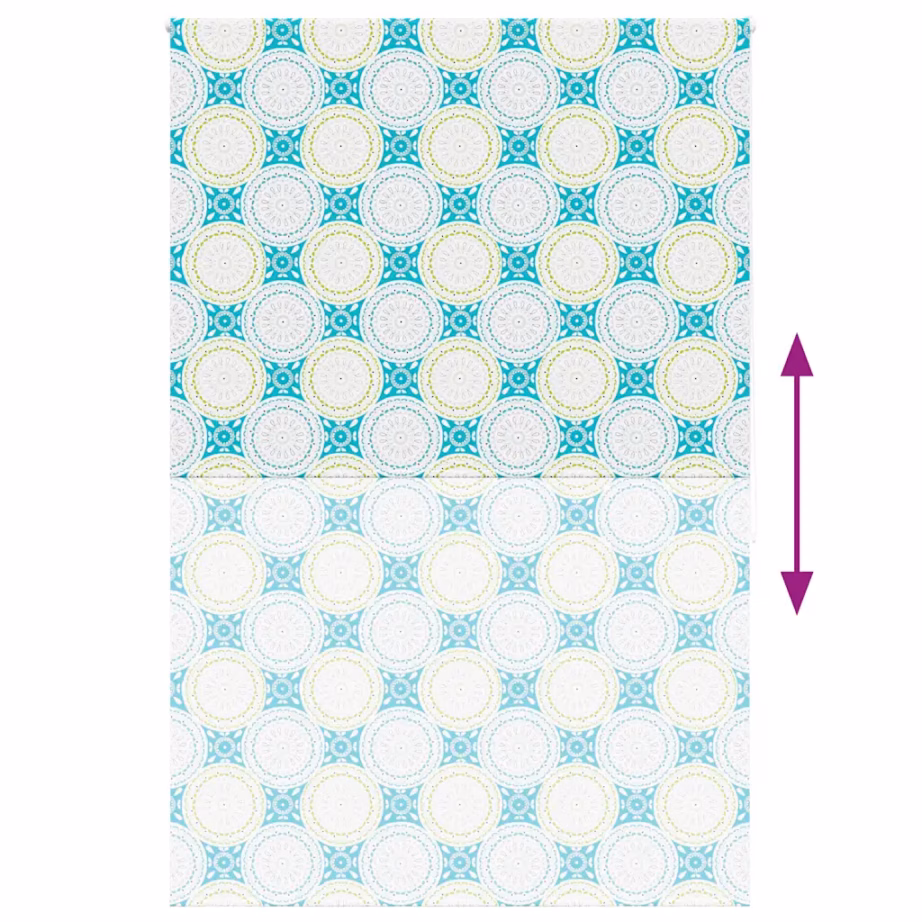 Veekindel duširuloo ornamendimustriga, sinine PEVA, 160 x 240 cm - 5