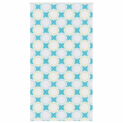 Duširuloo ornamentse mustriga, sinine PEVA, alumiiniumsiiniga, 140 x 240 cm