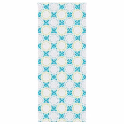 Duširuloo ornamentmustriga, sinine PEVA, kettmehhanismiga, 90 x 240 cm