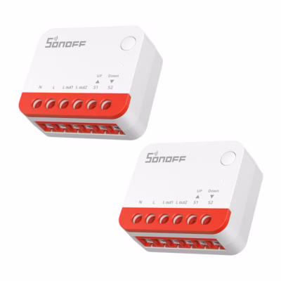 Zigbee 3.0 rulookontroller protsendijuhtimisega Sonoff MINI-ZBRBS 2PC, 100–240 V 1 A, AC 4/5-juhtmelistele mootoritele,