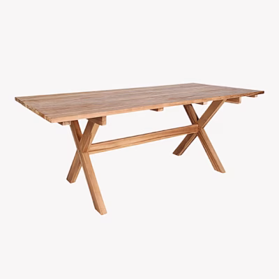 Taaskasutatud tiigipuidust terrassi söögilaud Murcia 200x90 cm