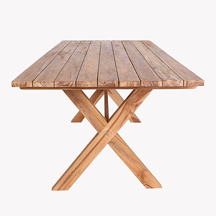 Taaskasutatud tiigipuidust terrassi söögilaud Murcia 200×90 cm – 9