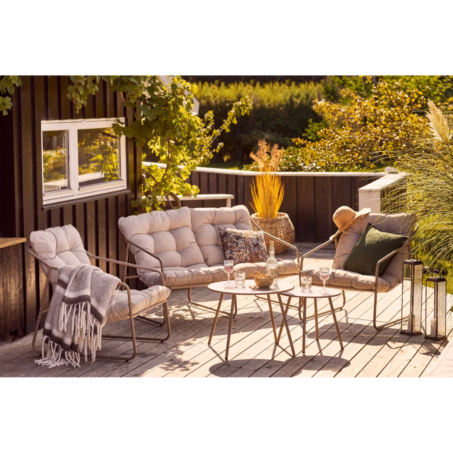 Terasest aia lounge-komplekt liivakarva patjadega Nilo - 2
