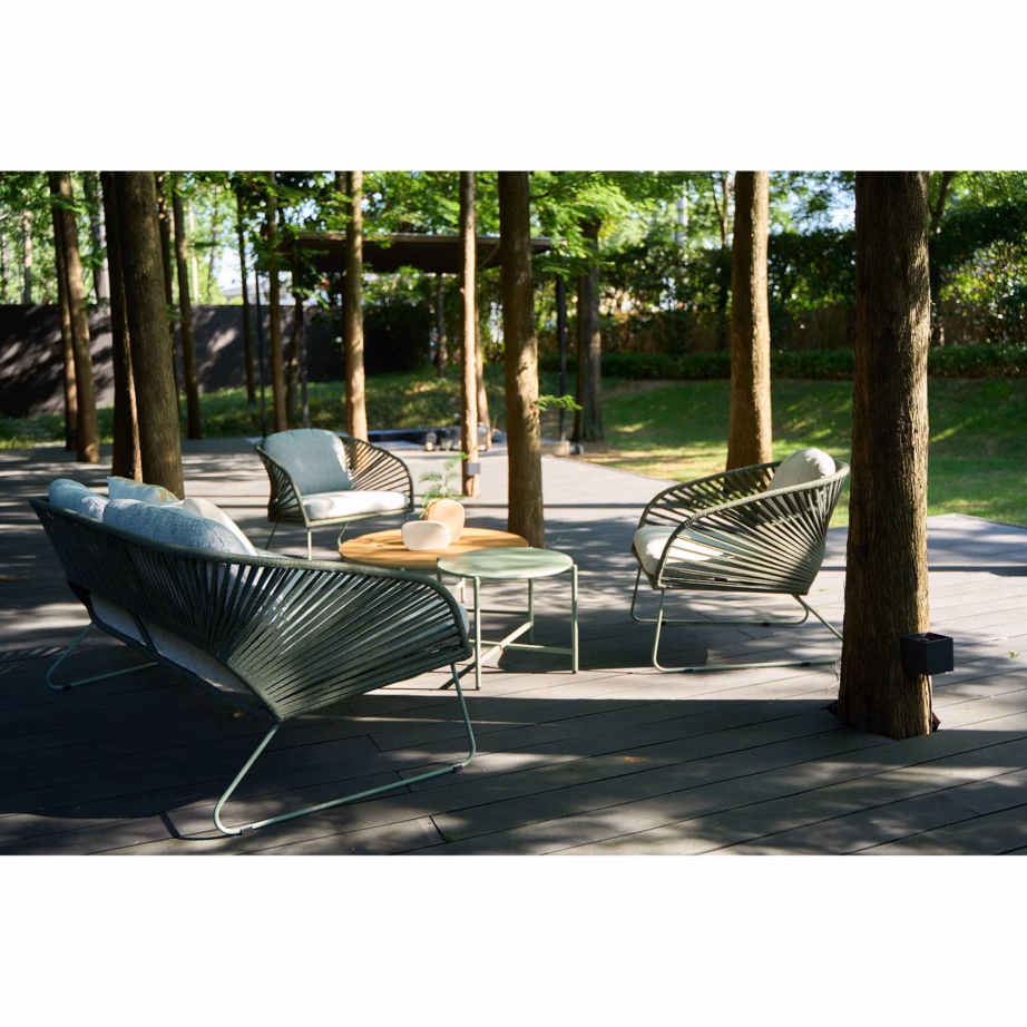 Terasest aia lounge komplekt aiadiivani, 2 tugitooli ja 2 kohvilauaga Novella – 2