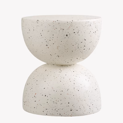 Terrazzo välimusega abilaud Bonita, fiberclay, ø40x45 cm