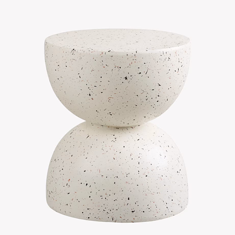 Terrazzo välimusega abilaud Bonita, fiberclay, ø40×45 cm – 3