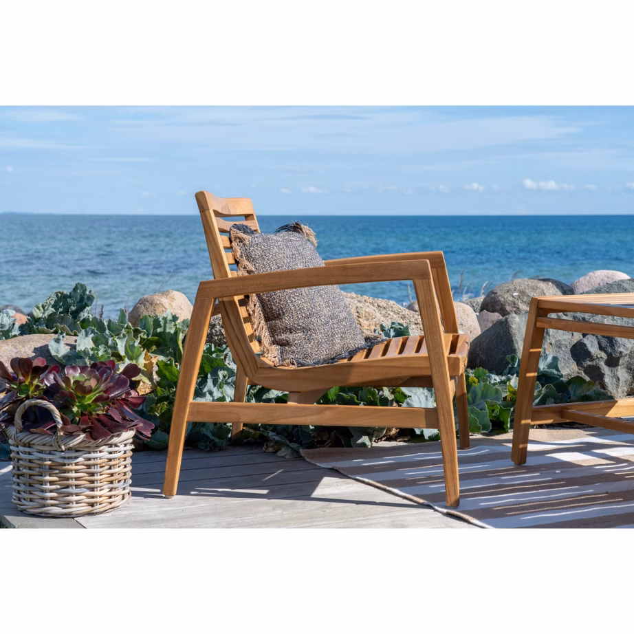 Tiigipuidust aia lounge-komplekt naturaalne, patjadega Santander – 4