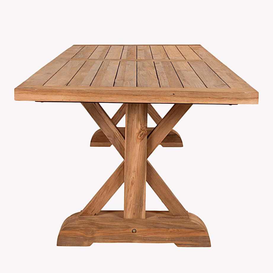 Tiigipuidust aiasöögilaud 100×240 cm, naturaalne Volos – 6