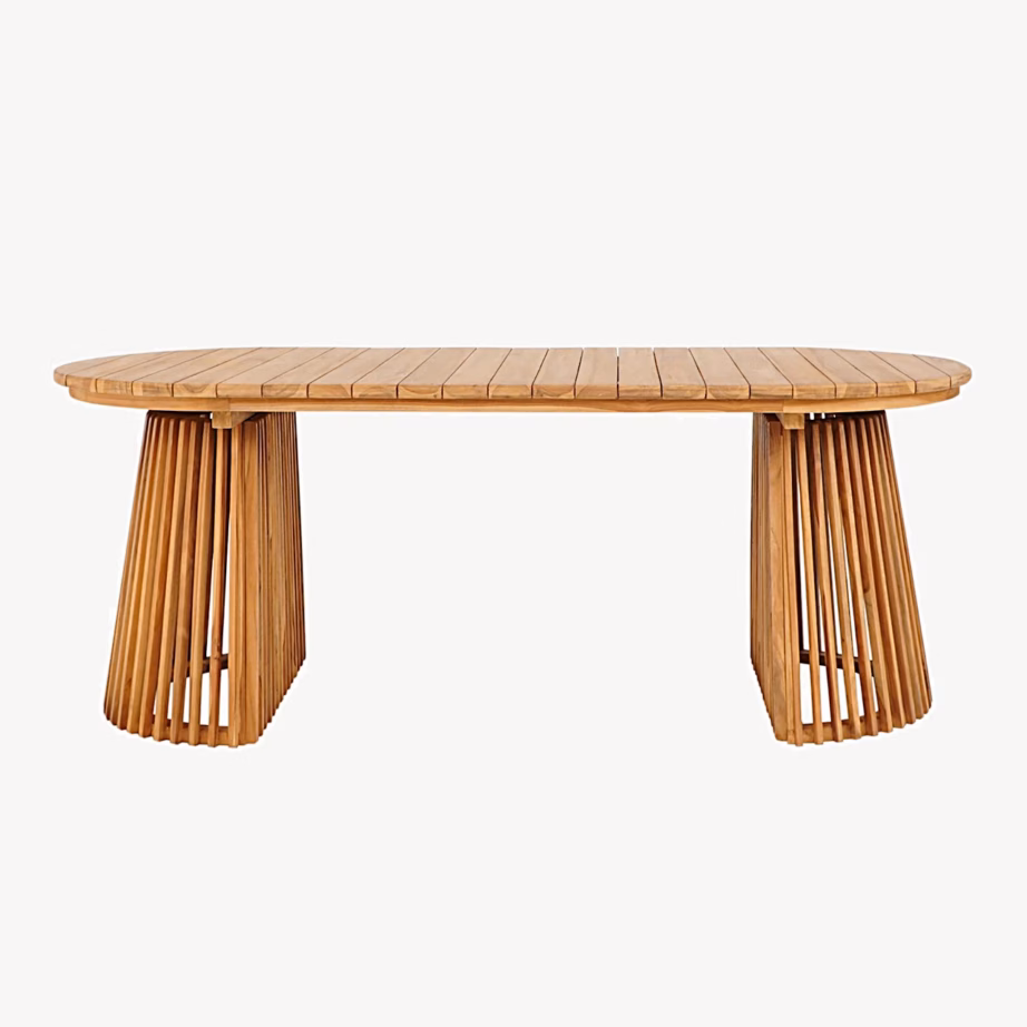 Tiigipuidust aiasöögilaud 90×200 cm Berja – 3