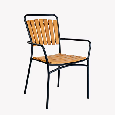 Tiigipuidust aiatool musta metallraamiga Cleveland