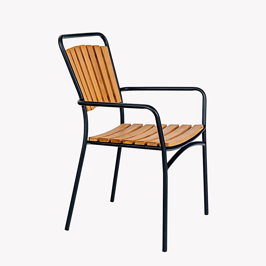 Tiigipuidust aiatool musta metallraamiga Cleveland – 7