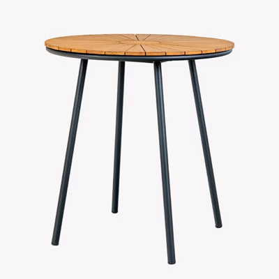 Tiigipuidust lauaplaadiga bistroolaud Cleveland, Ø70 x 74 cm