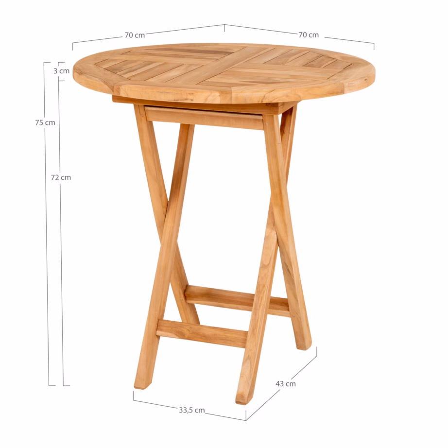 Tiigipuidust ümmargune abilaud Ø70×75 cm Oviedo - 4